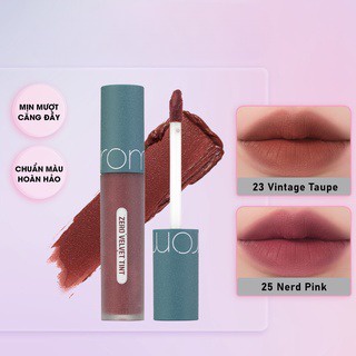 Son kem lì, lên màu chuẩn, mịn môi Hàn Quốc Romand Zero Velvet Tint 5.5g