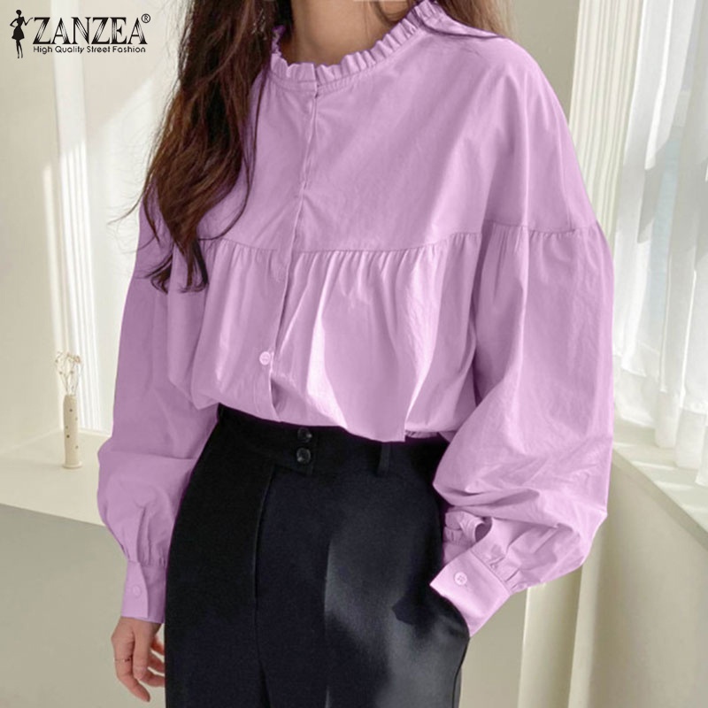 Zanzea Áo Nữ Tay Dài Cổ Tròn Phong Cách Hàn Quốc