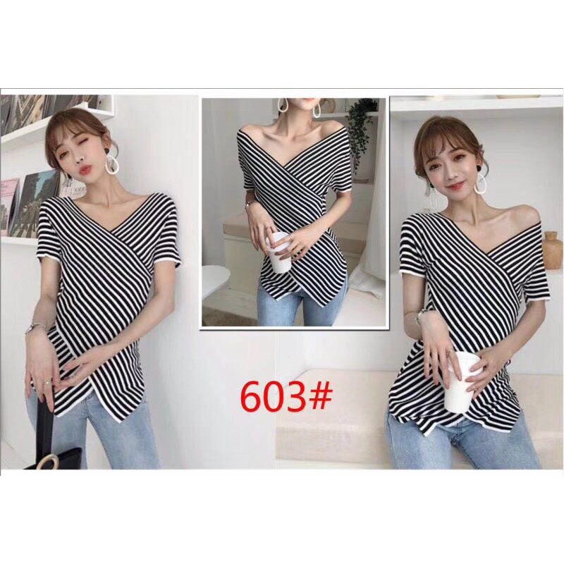 G02. 205. ÁO LEN KẺ SỌC LỆCH VẠT | BigBuy360 - bigbuy360.vn