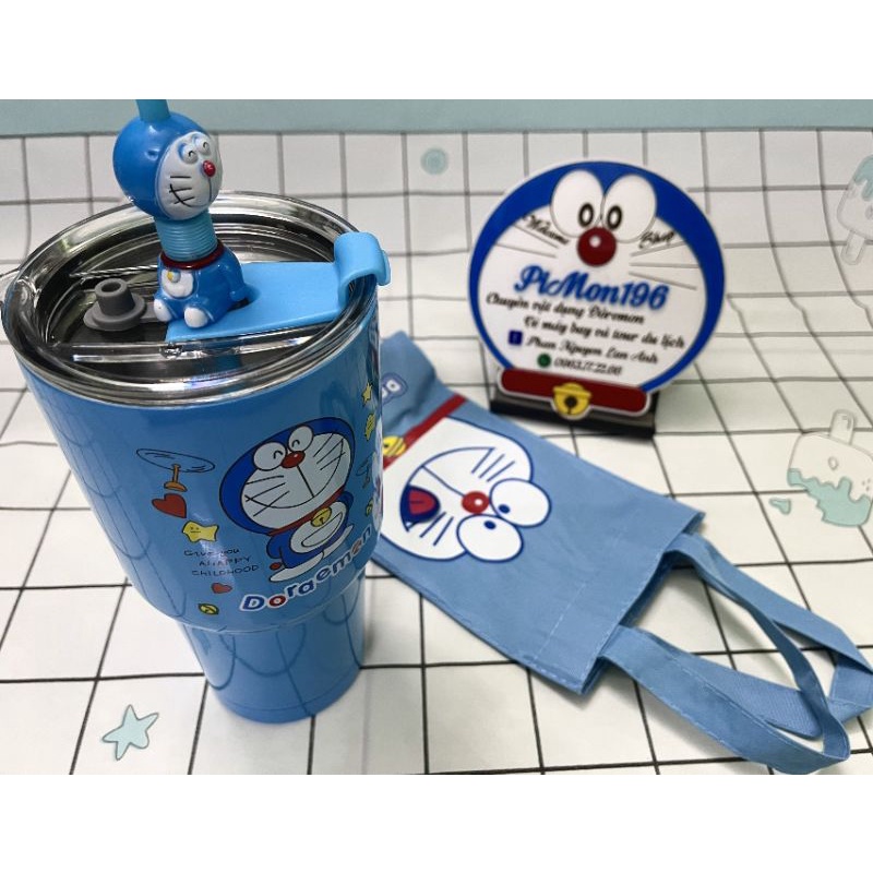 COMBO LY TÚI ỐNG HÚT DORAEMON