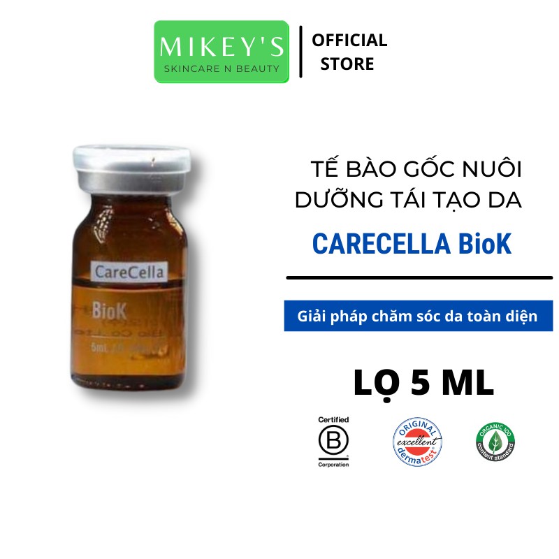 Tế bào gốc tái tạo da Carecella Bio K, trị mụn, thâm sẹo Hàn Quốc lọ 5 ml