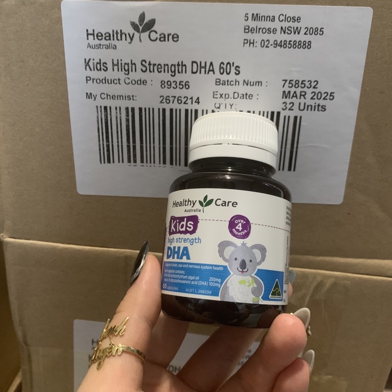 [Tem Chemist] Viên bổ sung DHA cho bé Healthy Care Kids High DHA 60 Viên