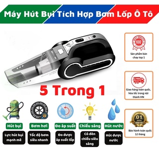 Máy Hút Bụi Ô Tô - Bơm Lốp Ô Tô Đa Năng 4 Trong 1 - Hút Bụi, Bơm Lốp