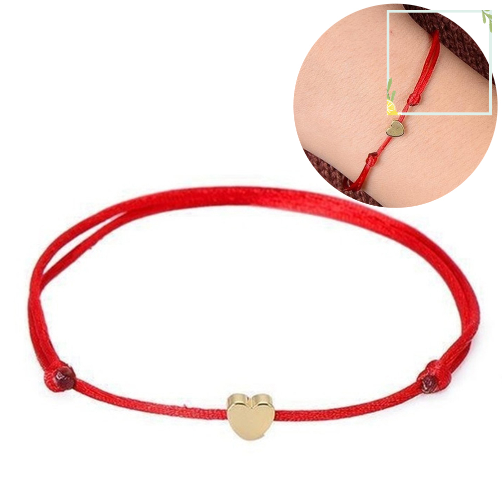 austinstore Fashion Women Heart Charm Rope Lucky Bracelet Bangle Adjustable Jewelry Gift