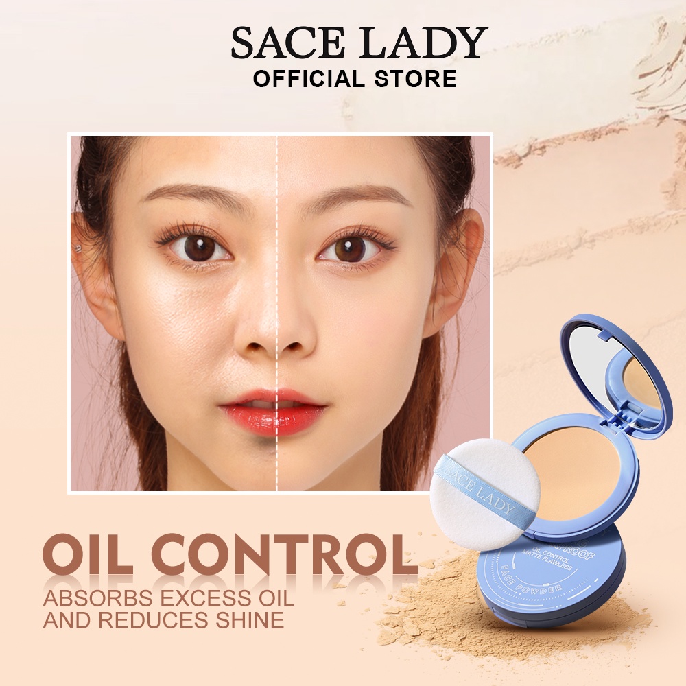 Phấn Phủ kiềm dầu SACE LADY Lâu Trôi Không Phai 8g