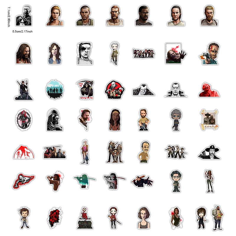 ❉ Miếng Dán Hình The Walking Dead Series 02 AMC TV Show Zombie ❉ Set 50 Miếng Dán Trang Trí Đa Dụng Thời Trang