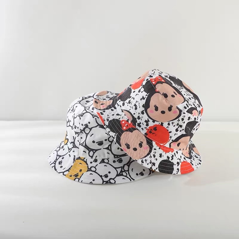 Mũ vành/nón vành cho bé cao cấp hoạ tiết mặt gấu, mickey, chữ cái ms60896