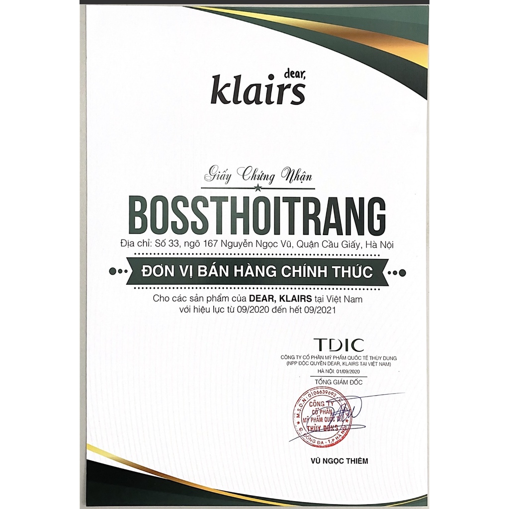 Nước hoa hồng Klairs Supple Preparation Toner 180ml