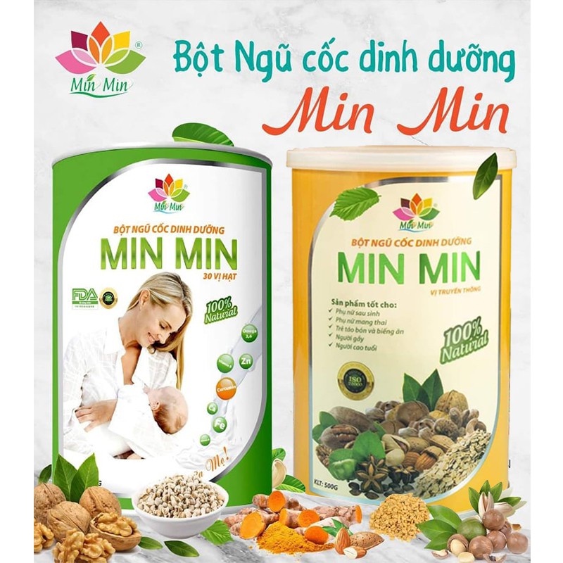 Hộp Ngũ Cốc 30 Hạt Min Min [cOMBO 3 HỘP TẶNG QUÀ] Siêu Lợi Sữa Giành Cho Mẹ Sau Sinh
