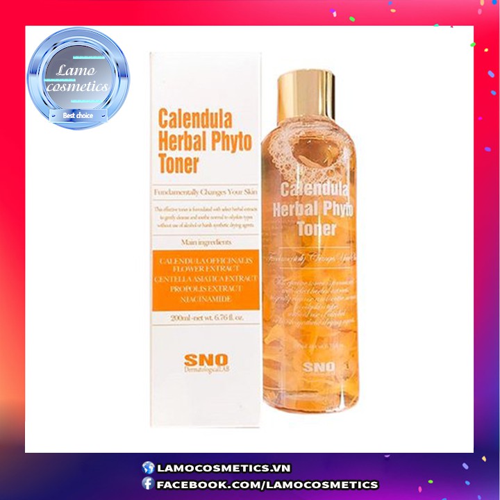 Nước Hoa Cúc Chứa Cánh Hoa Tươi SNO Calendula Herbal Phyto Toner