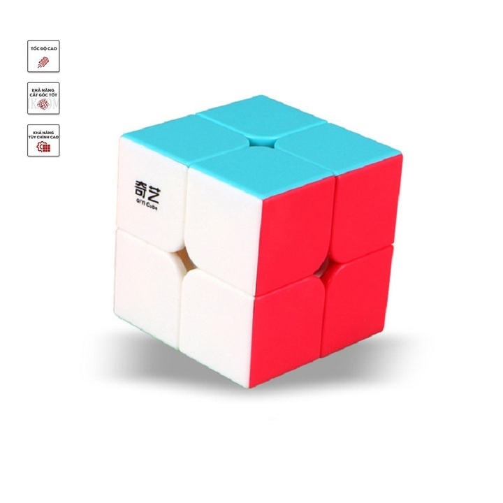Rubik 2x2 Qiyi S, Rubic 2 Tầng Khối Lập Phương Không Viền Đen