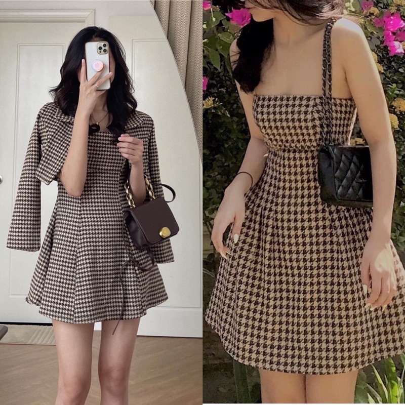 Set váy mix vest dạ