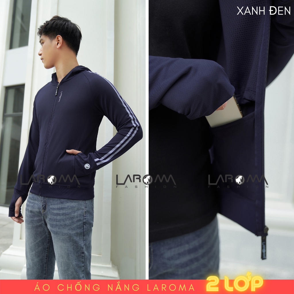 Áo chống nắng nam Laroma 2 lớp UPF50+ | Làm mát | Kháng khuẩn | Khử mùi