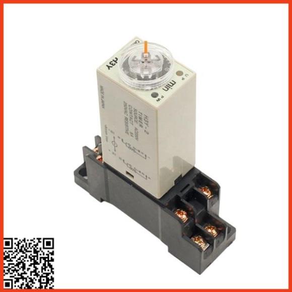 Timer mini H3Y-2 Rơ le đếm thời gian bằng núm vặn loại 8 chân nhỏ 12VDC  tặng kèm chân đế PYF083A
