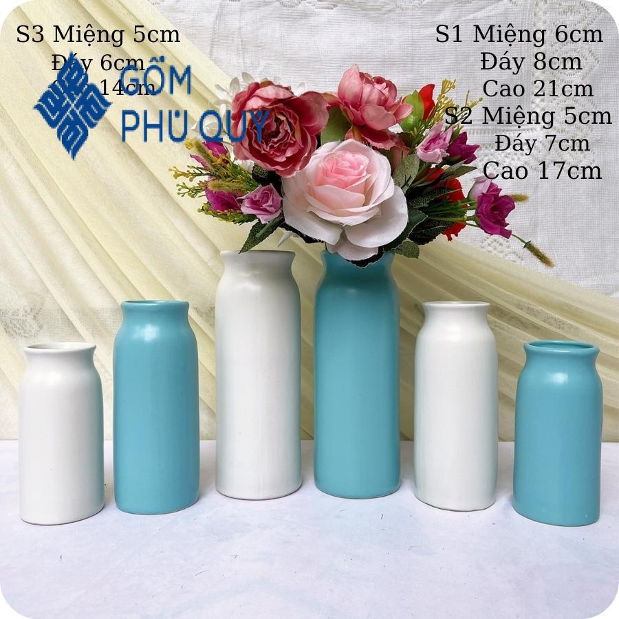Bình Hoa Decor 🌻 Gốm Sứ Bát Tràng 🌻 Bình Gốm Cắm Hoa,lọ Sake Trơn Trang Trí Gomphuquy Tm32