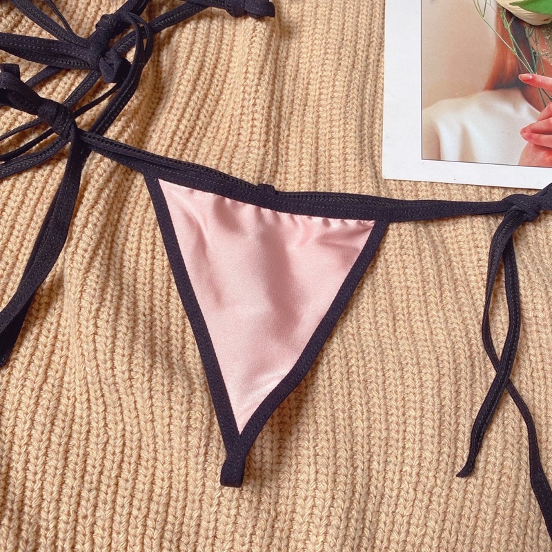 QD015 -quần lót cột dây  lọt khe lụa  viền - quần lót nữ -KELLYWANG