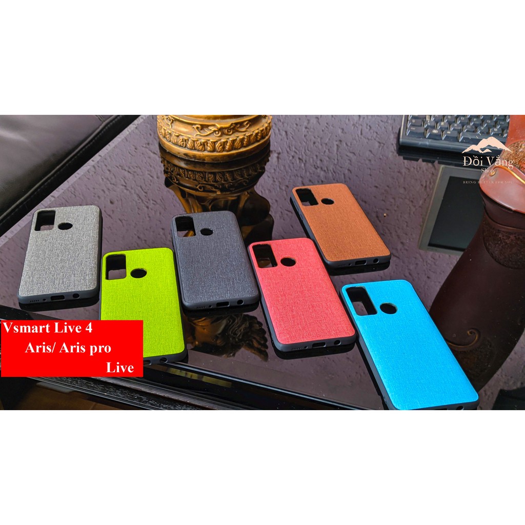 Ốp da vân vải Bphone A40 A50 A60 Vsmart aris Live 4 Joy 4 aris pro Live 1 Joy 3 trẻ trung + Free Ship