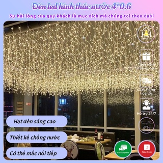 【GIÁ DÂY CHƯA KÈM NGUỒN】Đèn led hình thác nước 4*0.6 trang trí decor NOEL ngoài trời,ban công,sân vườn ,lễ,Tết.