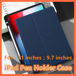 Bao da màu trơn có ngăn đựng bút cho máy tính bảng Pro 11 IPad Case 9.7 Air Air2 New ipad