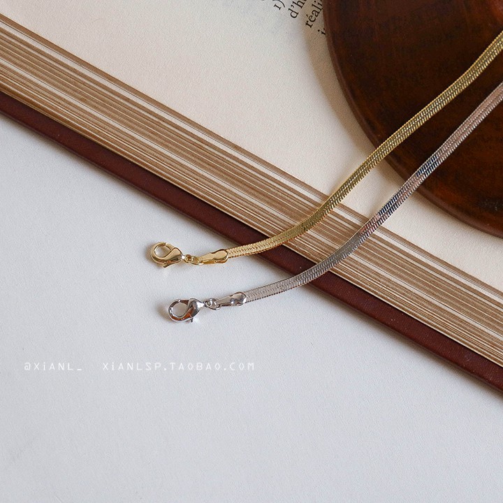 Vòng cổ Nam Nữ đơn giản Chuỗi xương đòn Phong cách Âu Mỹ Màu vàng Phụ kiện Làm bằng tay VC-055