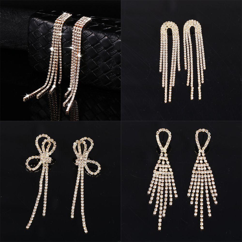 WATTLE Hoa Tai Dáng Dài Phối Tua Rua Sang Trọng Cho Cô Dâu