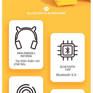 Tai nghe không dây bluetooth thời trang tai mèo