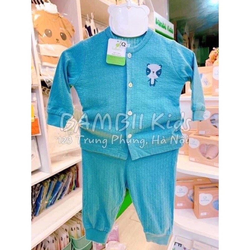(Xả Hàng)Bộ dài tay sơ sinh cài giữa chất thông hơi Lullaby cho bé