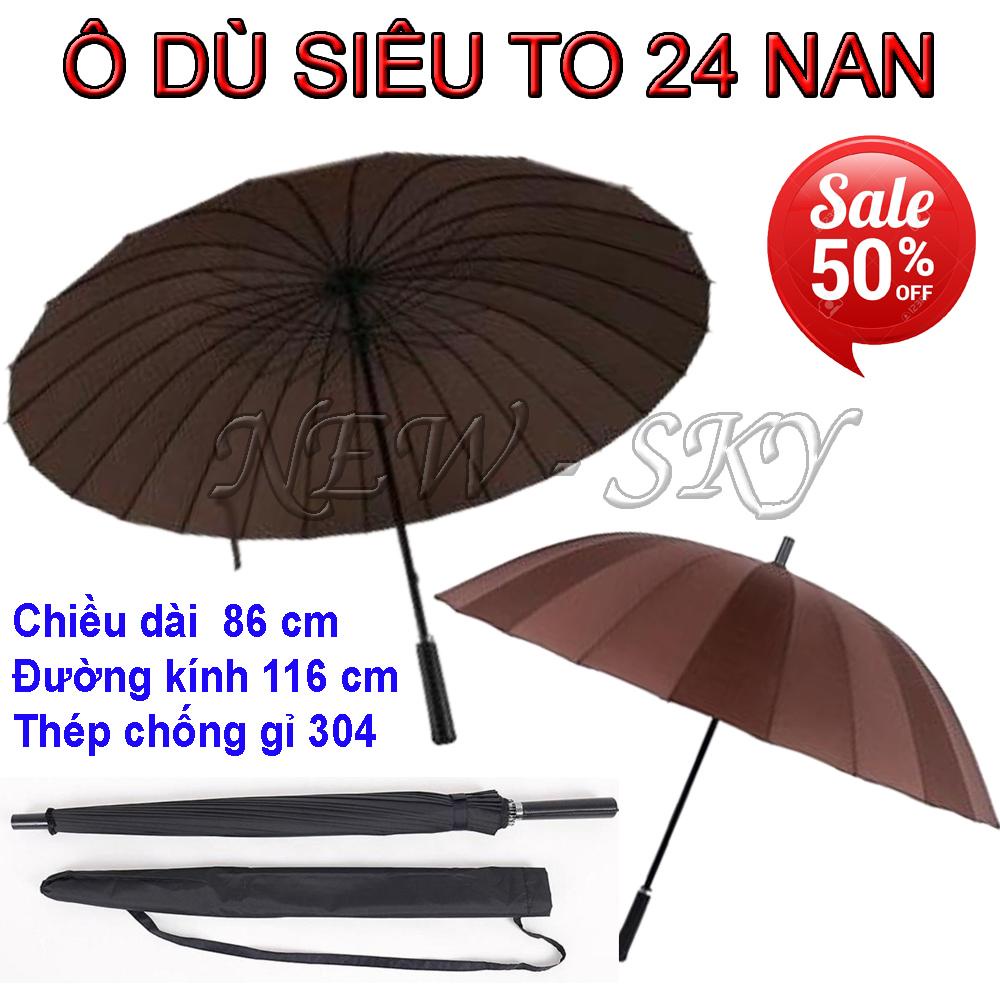 Ô Dù Che Mưa, Ô Dù Siêu To, Đường Kính Lên Đến 116 CM Dành Cho 3 Người Thiết Kế 24 Nan Thép 304L Không Rỉ