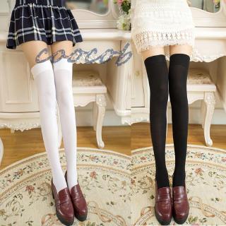 Women Solid Color Extra Long Boot Socks Over Knee Thigh High School Stocking