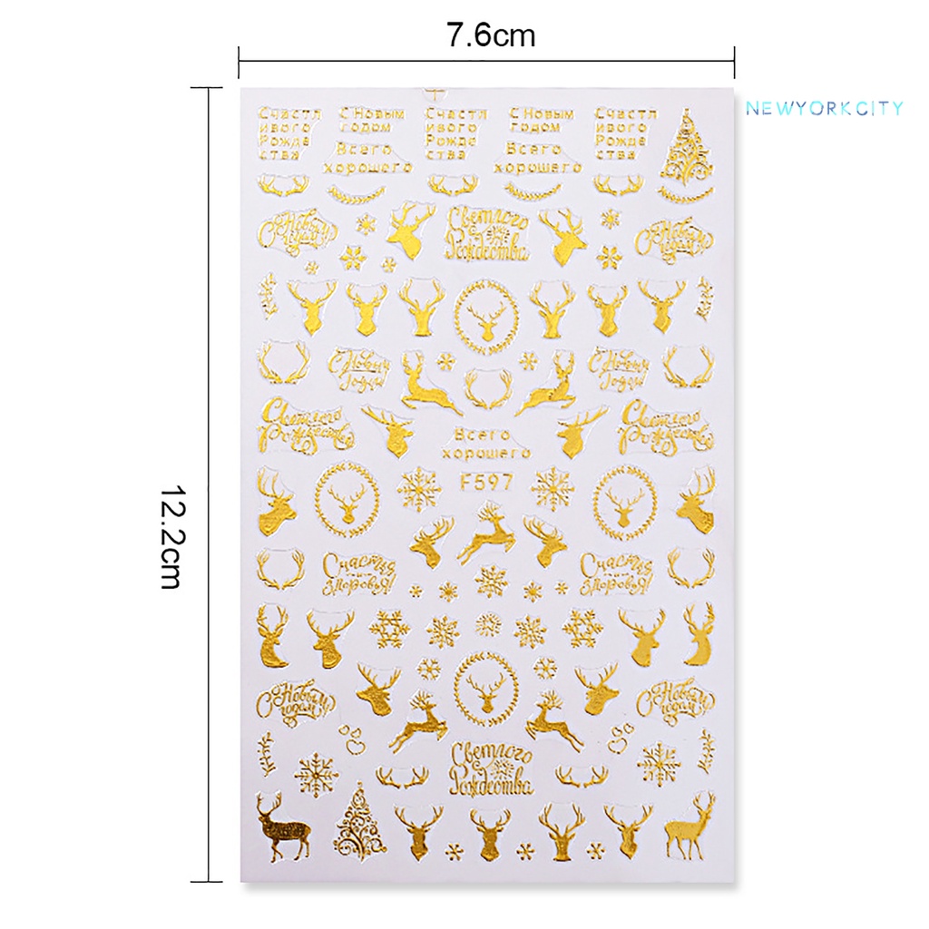 Miếng Dán Móng Tay Nhiều Họa Tiết Phong Cách Giáng Sinh Cho Nữ