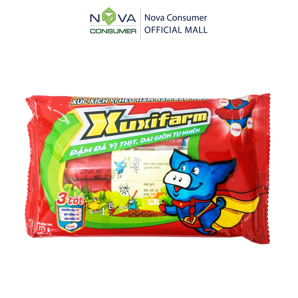 Xúc Xích Dinh Dưỡng Xuxifarm Heo Hầm Nấm Bào Ngư (35g x 5 cây) | BigBuy360 - bigbuy360.vn