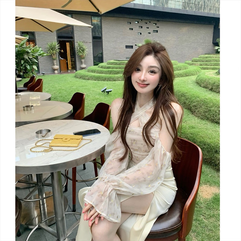 Sẵn Sàng!Đầm Voan Thiết Kế Cột Dây Mỏng Họa Tiết Hoa Màu Đồng Phong Cách Mùa Hè 2022