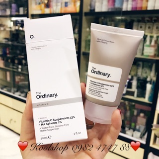 The Ordinary Vitamin C Suspension 23% + HA Spheres 2% -tinh chất dưỡng làm trắng giảm thâm, nám,đều màu da, ngừa lão hóa