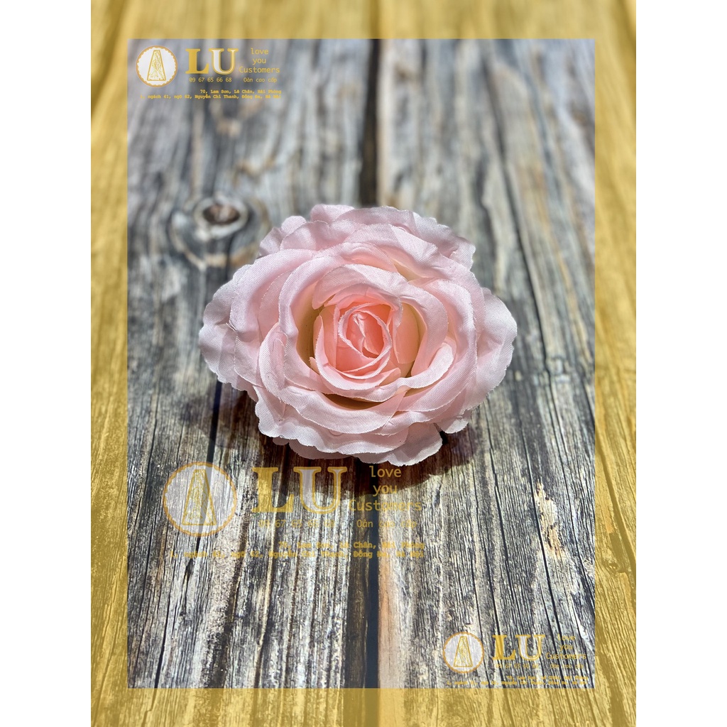 Hoa hồng lụa cao cấp 10cm, trang trí oản giỏ hoa quà | LU