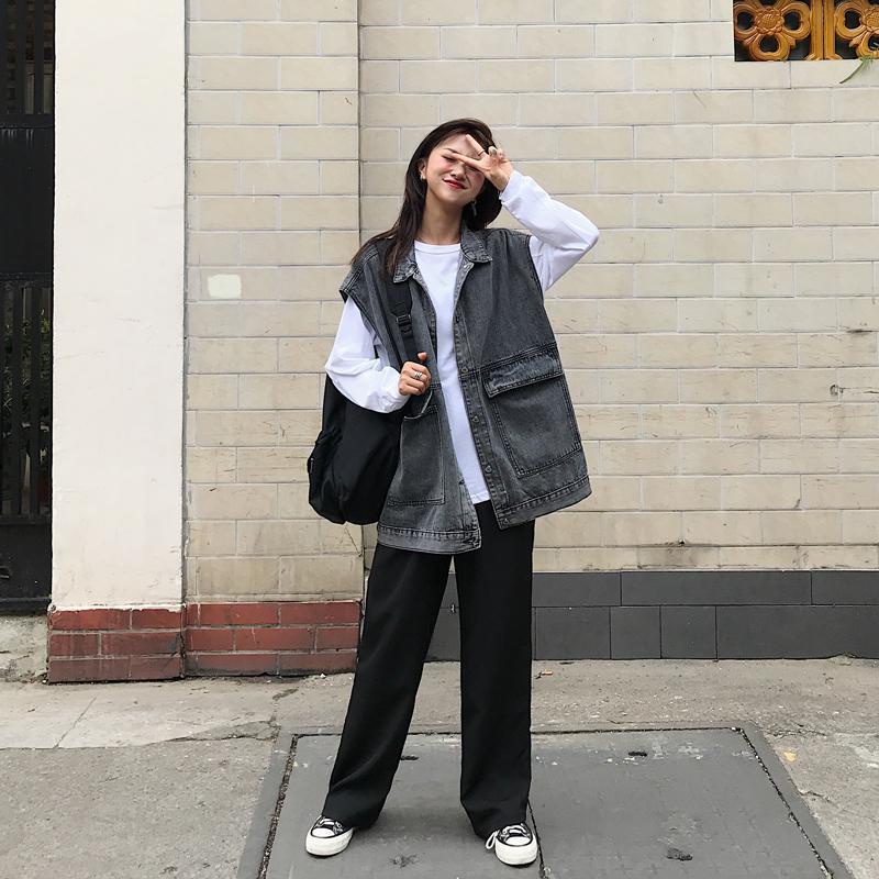 Áo Khoác Denim Gile Jean Không Tay Phong Cách Cá Tính Thời Trang Becky
