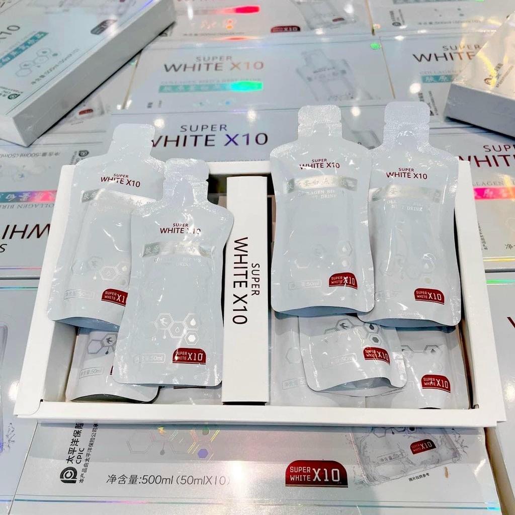 Nước Uống Collagen Yến Super White X10 Nước Uống Bổ Sung Collagen Làm Đẹp Da Dạng Túi