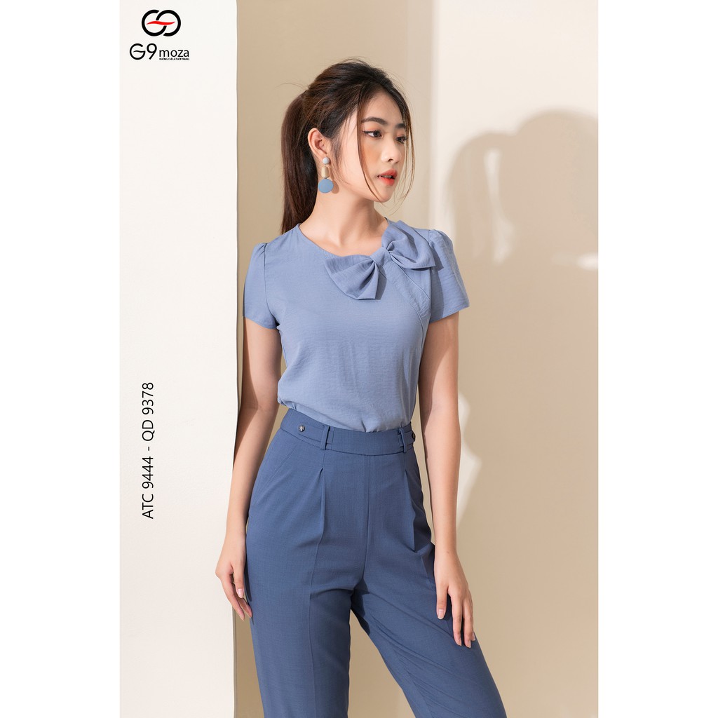 Áo sơ mi tay cộc G9moza, chất cát mặt lụa mềm mát 9444