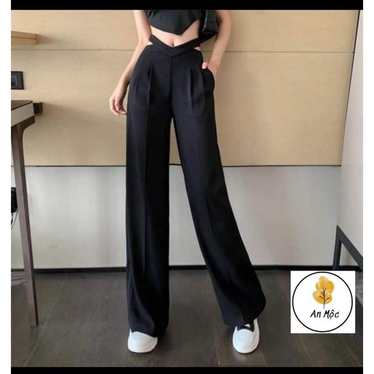 [AN MỘC] Quần suông hở eo from dài quyến rũ cho nữ