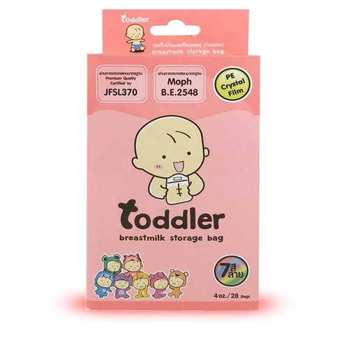 [CHÍNH HÃNG] Túi trữ sữa Toddler Thái Lan 150ml, 1 hộp 28 túi 7 màu rất chắc chắn và đẹp