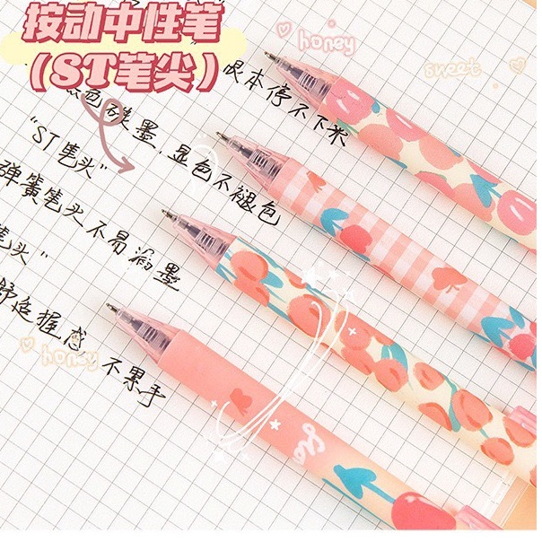 Bút gel bút bi đen bút mực hoạ tiết hoa xinh xắn