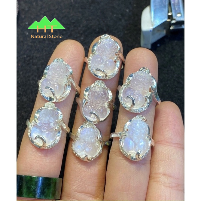 Mặt dây chuyền và nhẫn Tì Hưu Thiên Lộc đá mặt trăng Moon