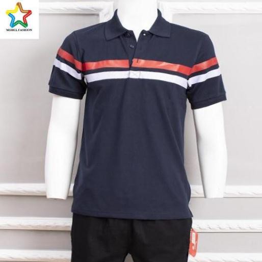 (Chính Hãng) Áo thun có cổ nam phối sọc MODEL-FASHION-19023, HÀNG CHÍNH HÃNG