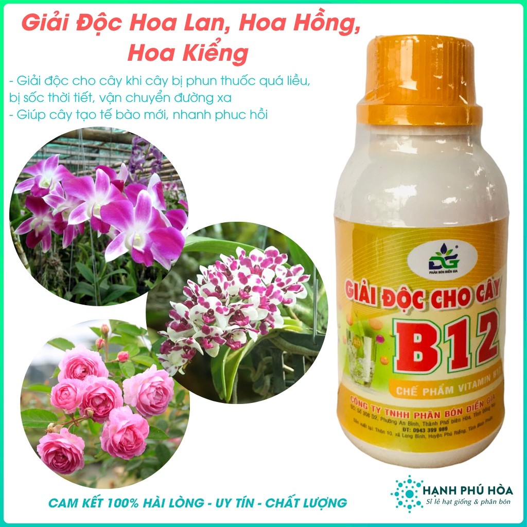 Vitamin B12 100ml- Giúp Giải Độc Cho Hoa Lan,Hoa Kiểng Khi Cây Bị Ngộ Độc Phân Bón, Thuốc Trừ Bệnh, Do Thời Tiết