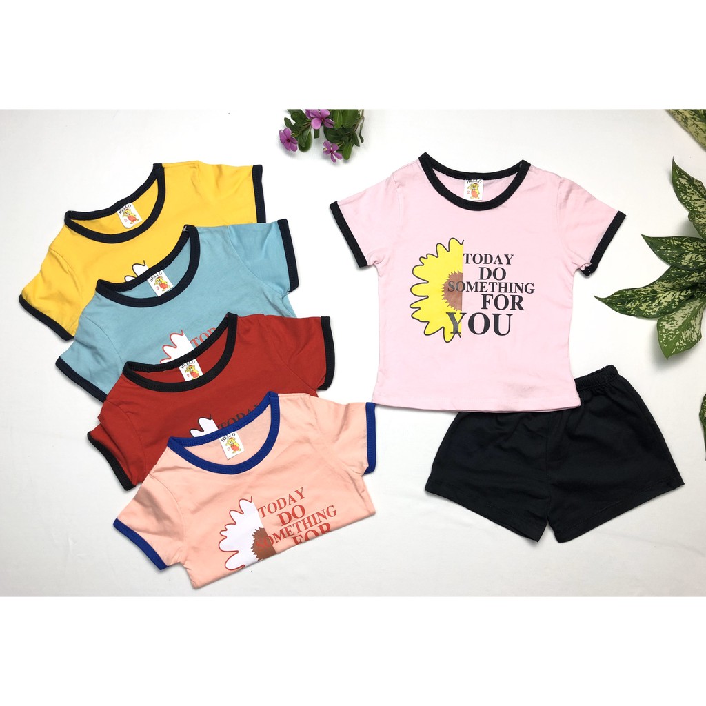 (8kg-33kg) Đồ bộ bé gái ngắn tay vải cotton mềm mịn dễ thương