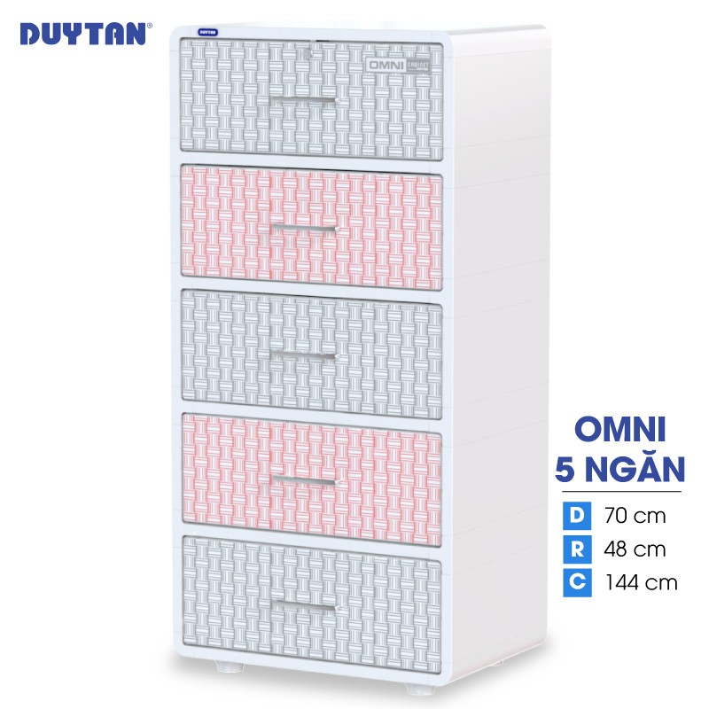 Tủ nhựa Duy Tân OMNI 5 tầng - Nhiều hoa văn - Sản phẩm mới 2020