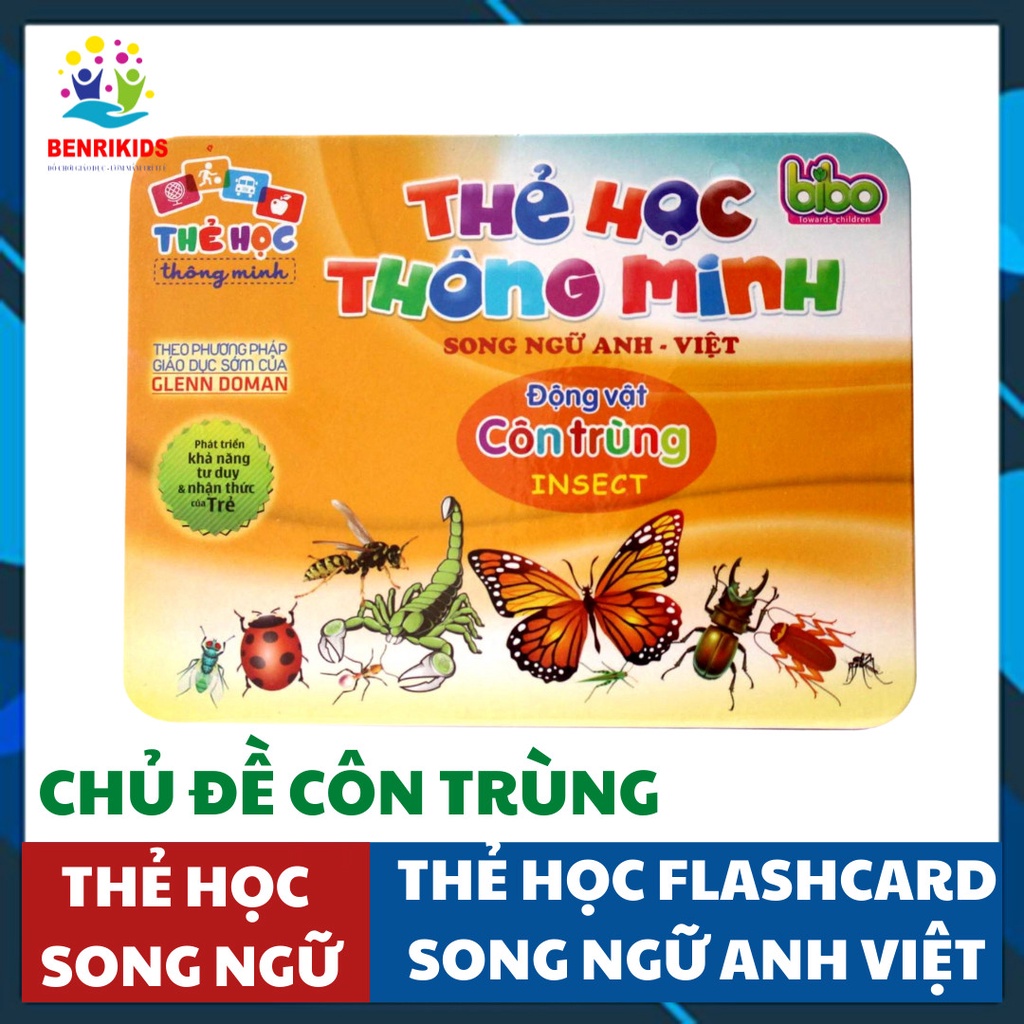 Bộ Thẻ Học Thông Minh Flashcards Nhiều Chủ Đề Thẻ Học Song Ngữ Anh-Việt Cho Bé