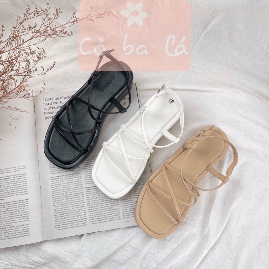GIÀY THỜI TRANG COBALA SHOES - SANDAL NỮ BÁNH MÌ QUAI NGANG DÂY MẢNH ĐẾ BẰNG NỮ TÍNH S22050900