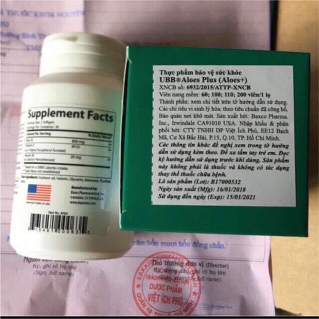 UBB Aloes Vega+(plus)(USA)(đem lại làn da tươi trẻ, sáng mịn,hạn chế rụng tóc, tóc khoẻ mạnh...)(hàng chính hãng) | BigBuy360 - bigbuy360.vn