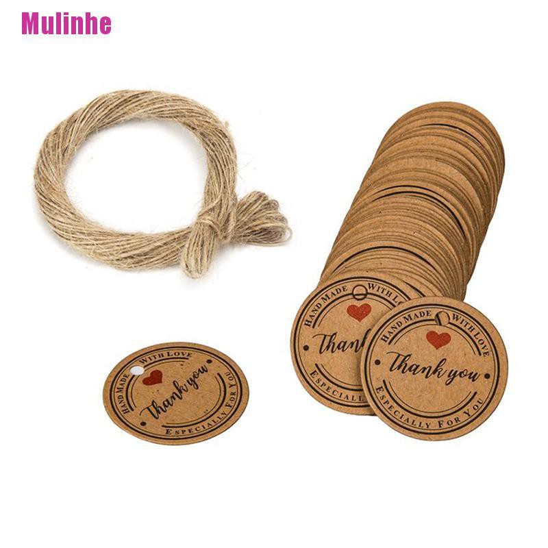 Set 100 Nhãn Giấy Chữ Thank You Dùng Để Trang Trí Quà Cưới Tiện Dụng