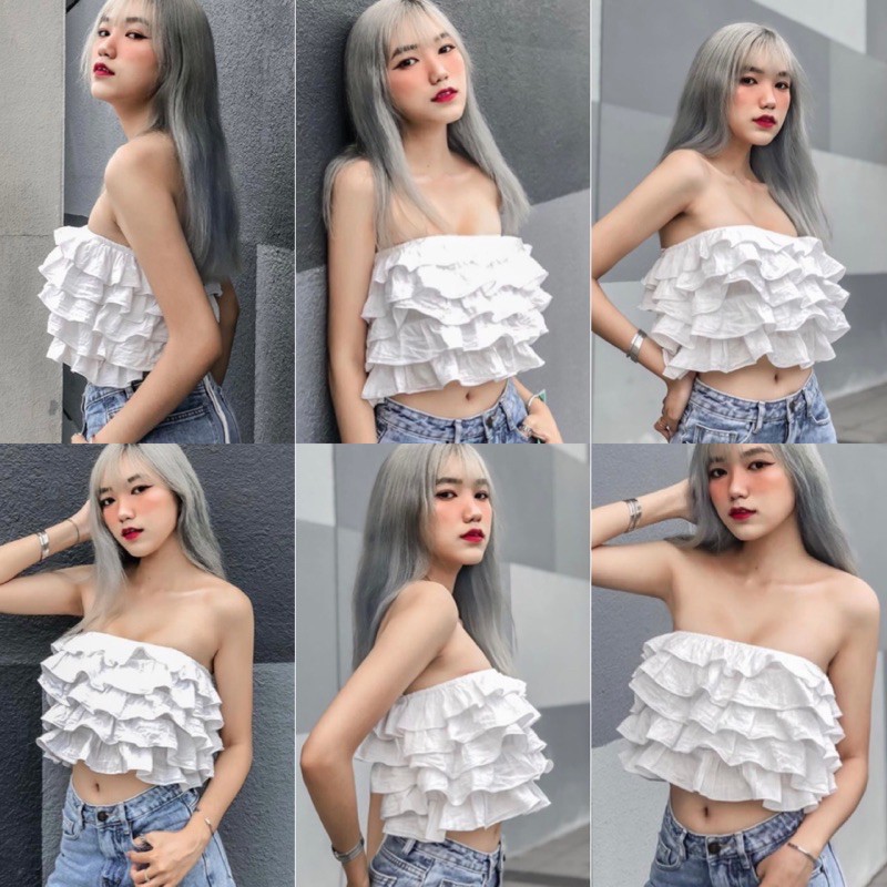 Áo Kiểu ARIANA TOP thiết kế xếp tầng sexy sau lưng đan rút dây sang chảnh Chất vải siêu dày dặn